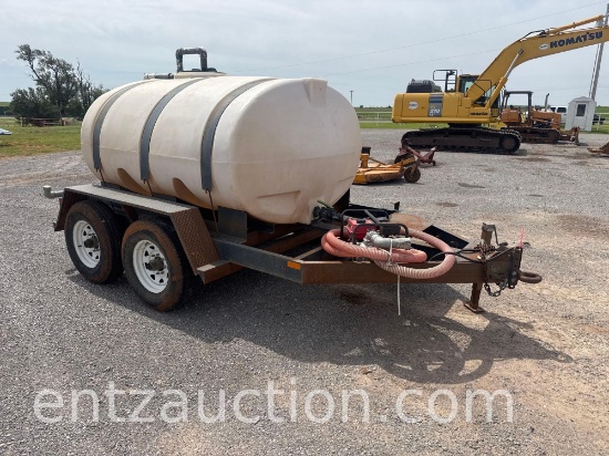 1,000 Gallon Water Trailer, Poly Tank, Ta,