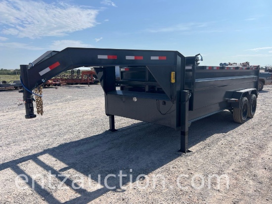 Shopbuilt Dump Trailer, 7' X 16', 36" Sides, Gn,