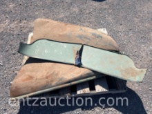 OLD PICKUP HOOD, VISOR & OLD SIGNS