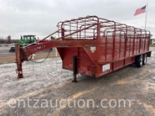 1994 S&H STOCK TRAILER, 6' X 24', GN, TA,