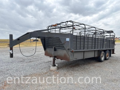 1993 Gooseneck Stock Trailer, 7' X 20', Ta,