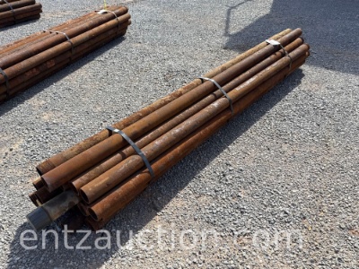 2 7/8" Pipe Posts, 90" To 96", Pitted & Rusted