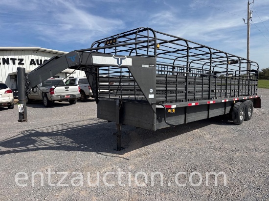 2009 NECKOVER GN STOCK TRAILER, 6' 8" X 24',