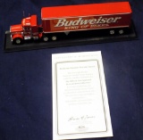 Budweiser Peterbuilt Tractor Trailer - With Platform, Box And Coa