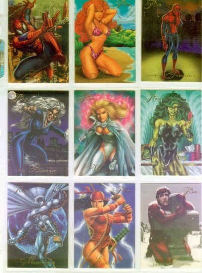 Lot Of Spiderman And Electra Cards - By Flair