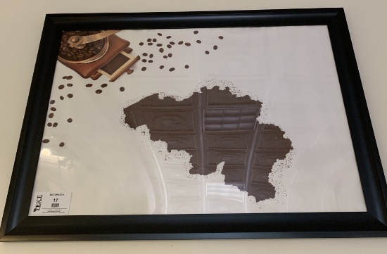 Large Wall Picture - Picture Of Belgium With Coffee Grounds