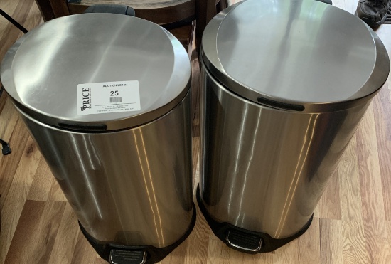 Two Large Sized Step Trashcans
