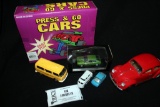 Full Box of Press N Go Cars, VW School Bus, Camper, Beetle, Scirocco and a Replica 60's Bug