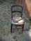 Lot 29: Vintage Hall Chair With Leather Braded Seating (Needs Repair)