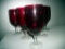 Lot 63: Series Of 70S Dinner Goblets - Clear Stemmed - Red Tops