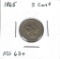 Lot 220: 1865 3 Cent Piece - Ef40+  Nice Coin