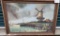 Lot 314: Mid Century Dutch On Canvas Painting Of Windmill On The Edge Of The Sea.  Unsigned.  Very I