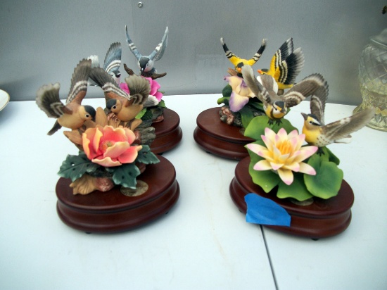 Lot 36: Lot Of Three Gorgeous Bird Sculptresses From The Danbury Mint