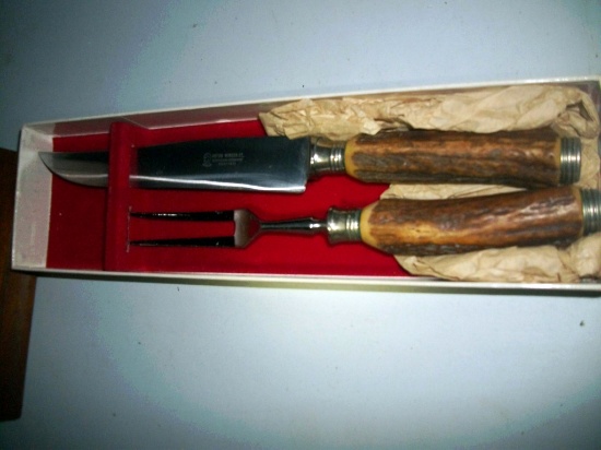 Lot 81: Vintage Mid-Century Cutlery Set - With Antler Handles - Anton Wingen Jr - Germany Eostfrei