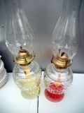 Lot 40: Lot Of Two Oil Hurricane Lamps