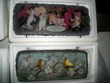 Lot 56: Two Seasonal Plaques - Valentines Day (With Cats)  And Spring (With Birds)