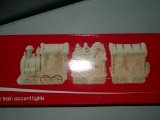 Lot 64: Christmas Accent Lights -  Train With Coal Truck And Caboose - Porcelain