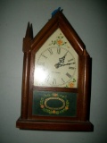 Lot 73: Seth Thomas Mantle Clock (Missing Top Right Hand  Finials.