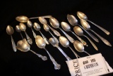 Lot 105: Twenty One Sterling Silver Spoons, Various Manufacturers