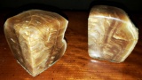 Lot 114: Two Geode Like Bookends.  Very Heavy - Felt Bottomed