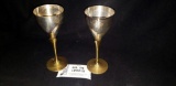 Lot 126: Two Tone Wedding Chalices - These Are Half Silver Colored With Gold Looking Stems, As Pictu