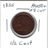 Lot 201: 1835 Half Cent - Ef 45+