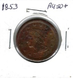Lot 213: 1853 Large Cent Ef 40+