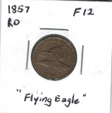 Lot 214: 1857 Flying Eagle Cent - F12