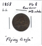 Lot 216: 1858 Ll Vg8 Rev Error 20% Rotate Flying Eagle Cent