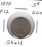 Lot 224: 1870 Shield Nickel -Vg8 - Ddo And Rpd Fs-101 Regular Strike (005.7) Cleaned