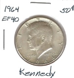 Lot 235: 1964 Kennedy Half Dollar Ef40 - 90% Silver