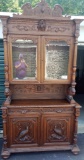 Lot 300: Hand Carved Hunters Cabinet - Circa 1800'S - Belgium Design - Well Kept And Well Made.   Gl