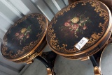 Lot 304: Two Asian Inspired End Tables With Gold Leafing And Paint.   Made In The Late 90'S Early 20