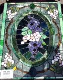Lot 306: Fabulous Hand Made Stained Hanging Window Glass.  Green Area On Left Has A Chip Which We Ha