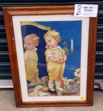 The Babe. Print. Baby Looking In The Mirror. Unknown Artist