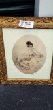 Vintage Woman With A Cherub We Can Not Make Out The Signature. Looks Like Larry Mccarty Beautiful