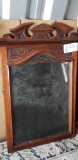 Mid-century Modern Mirror With Federal Style Head And A Hard Wood Frame. Can Be Used As A Stand Up