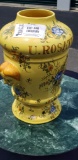 Vintage U. Rosatum Yellow Vase Signed By - Dã©cor Fait Main, Cabanon. Divry. Montpellier And The A