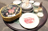 Square Painted Pattern Plates, China From Japan, Noritake, Scrooge Figurine,