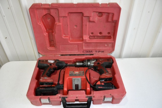 Milwaukee 3/8 Inch Drill Driver, 18Volt, Not Tested, With Case And Charger