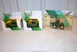 (3) 1/64th Scale John Deere 4WDs On Cards