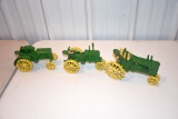 (3) John Deere Scale Model Tractor, JP, JP, A, 1/16th Scale in Row Box