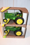 (2) Ertl John Deere Model G Tractors, Blueprint Replica, 1/16th Scale With Boxes