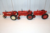 (3) Ertl Farmall Tractors, Super MTA Wide Front, 350 1985 Special Edition, Farmall, 1/16th Scale No