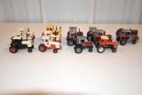 (6) JI Case 1/64th Scale Tractors, (7) Massey Ferguson 1/64th Scale Tractors No Boxes