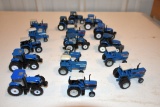 17 Ford New Holland MFWD and 2WD Tractors, 1/64th Scale No Boxes
