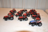 13 Massey Ferguson And Case IH FWD And 2WD Tractors, 1/64th Scale No Boxes