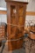 Antique Oak Corner Hutch With Glass Doors