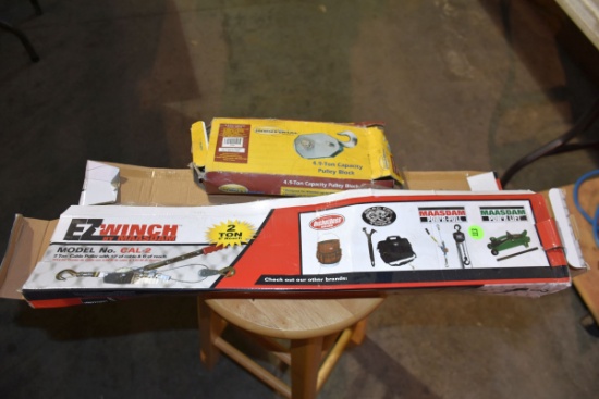 New 2 Ton Cable Puller, 9 Ton Pulley Block