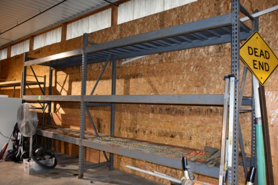 10FT By 3FT Heavy Duty Pallet Racking, 3 Verticle Sections, 12 120'' Cross Members, With Steel Deck